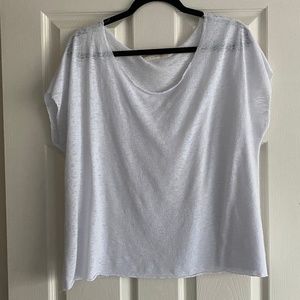Project Social T Textured White Scoop Neck Tee